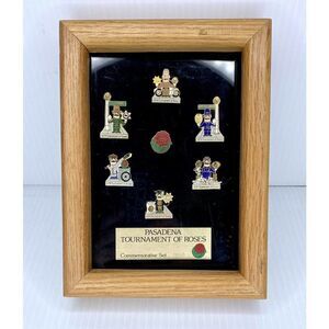 Pasadena Tournament Of Roses 97th Anniversary Commemorative Pin Set Framed Rare